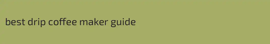 best drip coffee maker guide